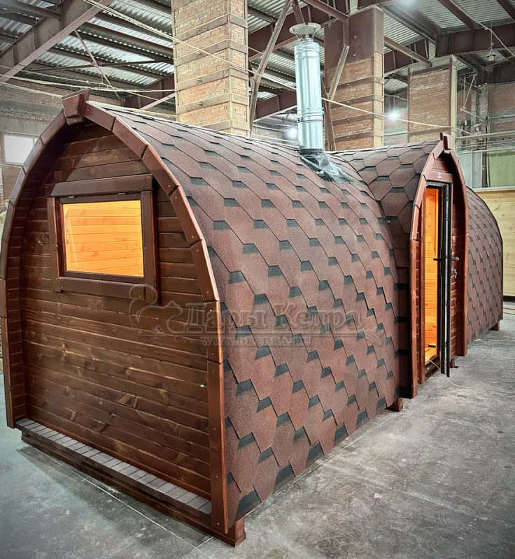 Баня «Викинг» из кедра 6х2,2 метра с боковым входом