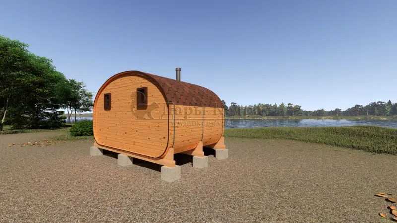 Баня-бочка «Гипоид» из кедра 4х2,2 метра